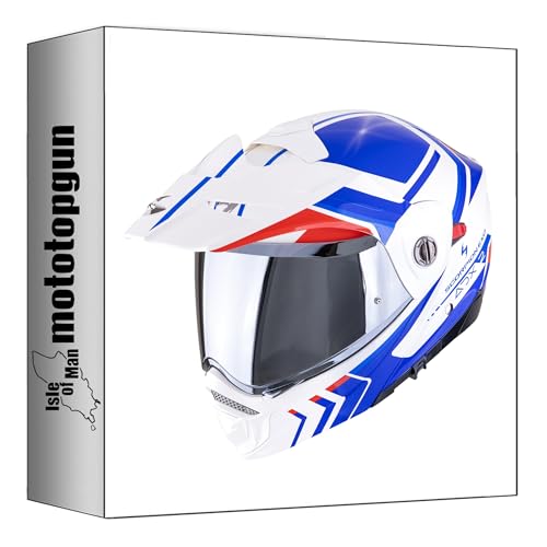 Casque intégral Scorpion ADX-2 Lewis blanc bleu rouge en taille XL