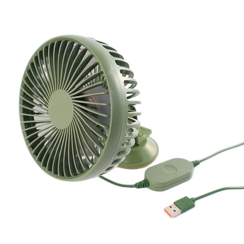 KieTeiiK Ventilador De con Ventosa Giratorio 360 ​​Grados USB Bajo Ruido Control 3 Velocidades Potente Refrigeración para Hogar Escritorio Oficina Vehículo Portátil