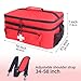ALSLEA First Aid Bag Empty Large Medical Bag with Shoulder Strap 16”x 9½” x 7” Medicine Organizer Box Travel First Aid kit Emergency Supplies Storage Bag for Car, Home, Office, Outdoor (Red)
