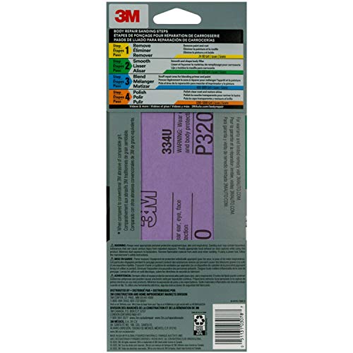 3M Performance Sandpaper, 03078, 320 Grit, 3-2/3 In X 9 In, 5 Sheets Per Pack #TOP4