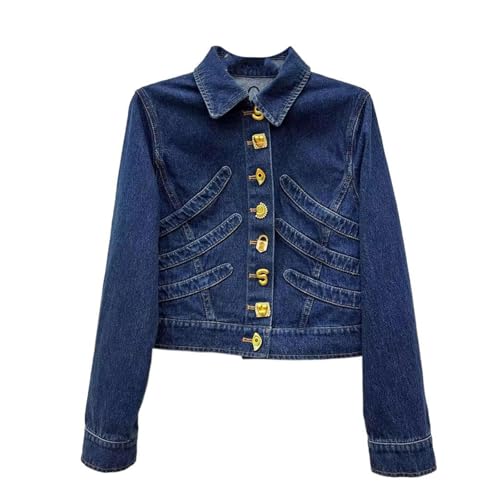 Veste en jean pour femmes style vintage bleu à porter au quotidien en ville