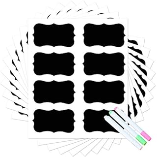 Chalkboard Labels Stickers, 80Pcs Removable Label Stickers with 3 Chalk Markers, Reusable Blackboard Stickers for Jars