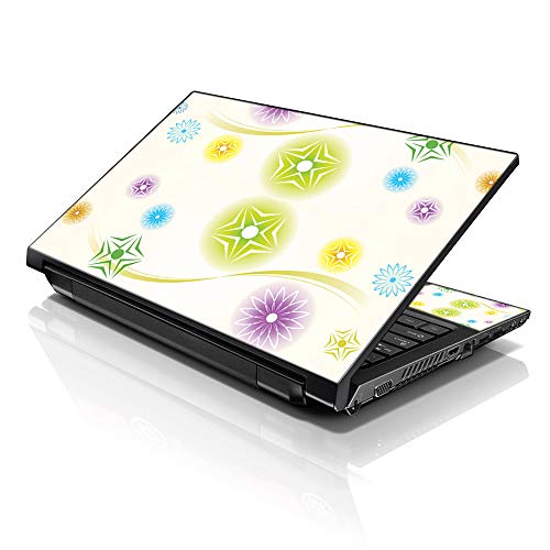 Image of LSS Laptop 15 15.6 Skin Cover with Colorful Colored Snow Flakes Pattern for HP Dell Lenovo Apple Asus Acer Compaq - Fits 13.3 inch 14 inch 15.6 inch 16 inch (2 Wrist Pads Free)