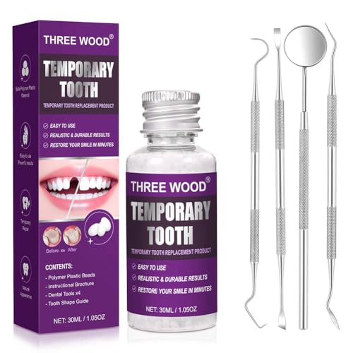 Moldable Thermal Beads for Teeth, DIY Temporary Tooth Gap Cover Kit for Missing Teeth Cosmetic Look