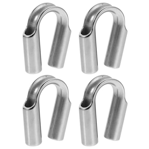 Garneck 4 pezzi Ditale in Acciaio Inox per Cavo Metallico Anello di Protezione per Fune Collari Resistenti per Cavi e Funi Alta Capacità di Carico e Facile Installazione