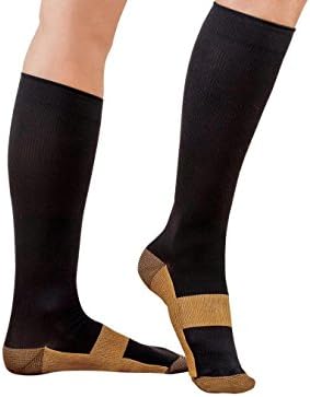 CompressionXSportz Copper Compression Socks For Men and Women 15-20mmhg Over The Calf Below Knee High