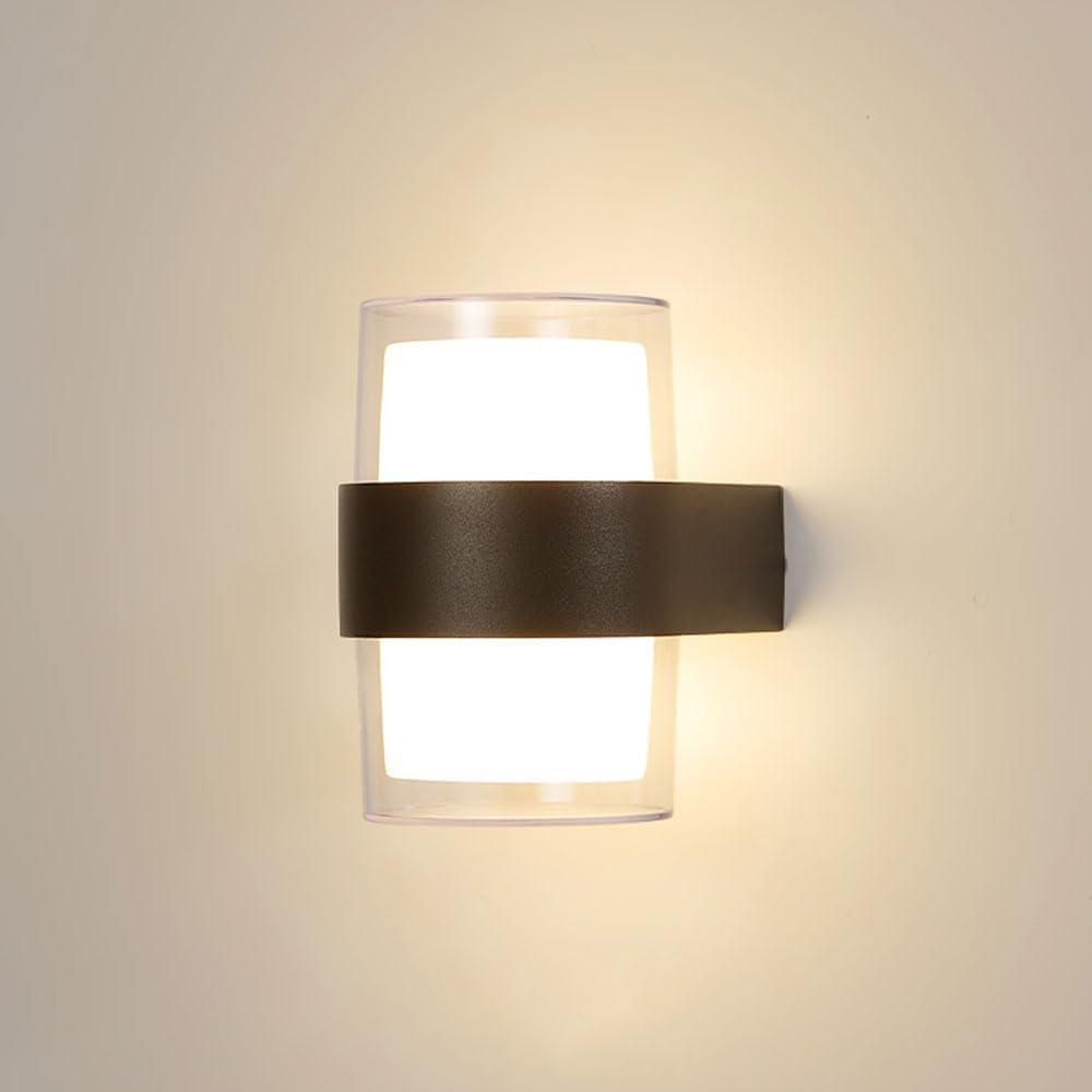 Black Outdoor Wall Light Fixtures Wall Mount IP65 Waterproof Porch Lights Outdoor Wall Sconces Rectangular Modern Exterior Wall Lamp Fitting for House Front Door Farmhouse Night Lamp