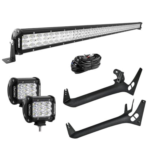 Image of OEDRO 52 Inch Tri-Row LED Light Bar w /2Pcs 4 inch Driving Light Pods