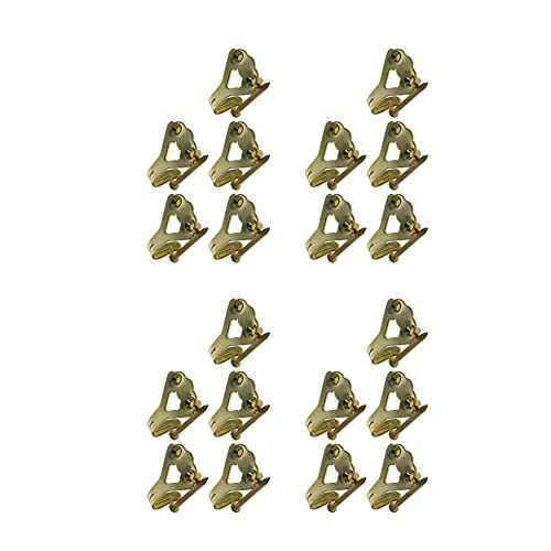 Image of Picture Hangers 1.2mm Thick Picture Hooks with Nails Professional Picture Hanging Kit, for Office Pictures House Decoration Clock Wall Mounting Brass Tone 20pcs
