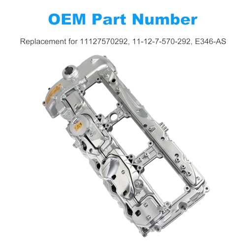 Image of WATERWICH N55 Aluminium Valve Cover Kit Compatible with BMW 2010-2017 335i 535i 530i 640i 435i 740i 740Li X1 X3 X4 X5 X6 Replacement for 11127570292