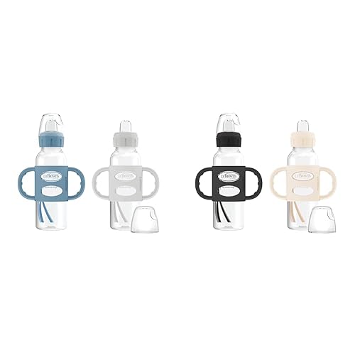 Miniatura 11 de Dr. Brown's Milestones - Paquete de 2 botellas para sorber con boquilla de flujo medio rápido nivel 3, paquete de 6, 8 onzas, verde y gris, 19.7 ft+