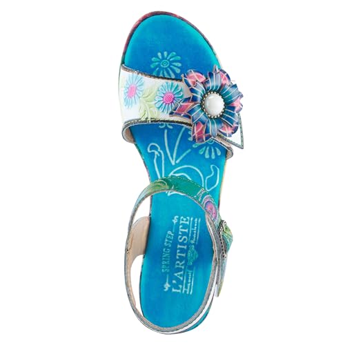 Image of L`Artiste Leilanie Hand-Painted Leather Platform Heel Sandal