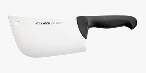 Arcos Cuchillo de carnicero de acero inoxidable nitrum de 7 pulgadas y hoja de 7.480 in. Cuchillo de carnicero profesional. Mango ergonómico de
