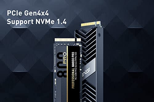 Professional NM800 PRO con dissipatore di calore SSD 512GB, M.2 2280 PCIe Gen4x4 NVMe1.4 SSD interno, Fino a 7450 MB/s in Lettura, 3500 MB/s in Scrittura, per PS5, Giocatore (LNM800P512G-RN8NG) - Hdd - Immagine 3