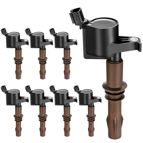 Image of 8 Ignition Coils - Fix Misfires for Ford F-150 /250 / 350 /450 / 550 / Expedition /Explorer /Mustang & Lincoln Navigator /Mark LT & Mercury Mountaineer (4.6L /5.4L V8 /6.8L V10) - Repl.DG521