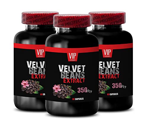 mucuna pruriens Extract - Velvet Beans - Mucuna Pruriens Supplement, Natural antioxidant, Supplement for Relaxation, mucuna pruriens Capsules, Velvet Bean Extract, mucuna pruriens Beans, 3B, 180 Caps