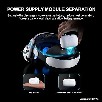 BOBOVR B100 Battery Pack for S3 Pro Replacement 10000mAh Hot-Swap Battery Accessories, Magnetic Connectors