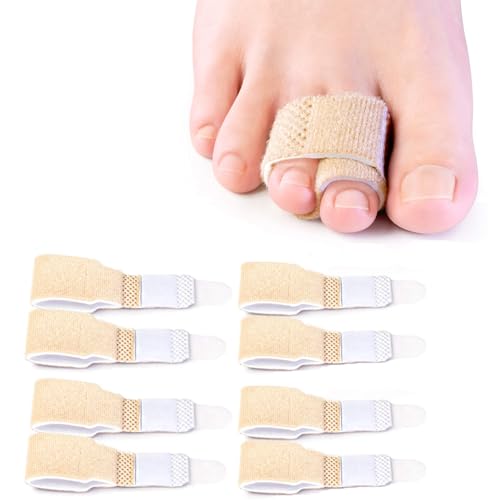 Skeerthy 8 Pieces Broken Toe Wraps Hammer Toe Straightener, Hammer Toe Splints, Toe Cushioned Bandages Cushioned Bandages Hammer Toe Separator Splints