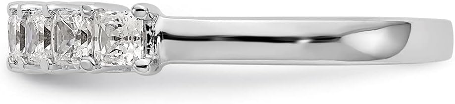 Diamond2Deal 14K White Gold 7-Stone Diamond Band Ring, 0.98Ct