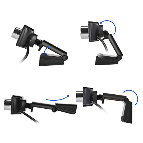 Andoer Câmera de vídeo com webcam USB 2MP 1080P HD Camera Plug and Play com foco automático e microf