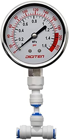 DIGITEN Water Pressure Gauge Meter 0-1.6MPa 0-220psi 1/4" f Reverse Osmosis System Pump¡