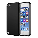 KELIFANG Case Compatible with iPod Touch 7, 6 and 5, Ultra Slim Full Body Protective Case with Dual Layer Shockproof TPU Bumper Hard Back Cover Compatible with 7th/6th/5th Generation, Black