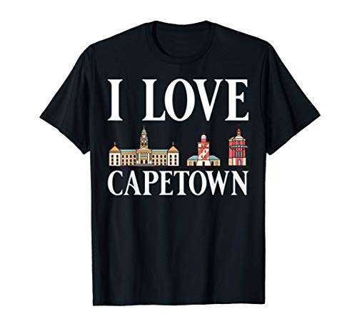 Capetown South Africa City Skyline Map T-Shirt
