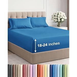 Extra Deep Twin Sheet Set - 3 Piece Breathable & Cooling Bed Sheets - Easily Fits 18 to 24 inch Mattress - Ultra Soft, Wrinkle & Fade Free with Extra Deep Pockets - Hotel Luxury Bedding - De