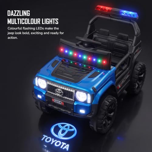 Image of Baybee Chase Electric Jeep for Kids | Battery Operated Ride-on with Lights, Music and Swing Mode | Ride on Toy Electric Car with Parental Control | Rechargeable Kid Car to Drive 3 to 8 Years(Blue)