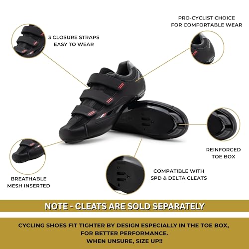 Image of Tommaso Strada Mens SPD & Peloton Shoes-2 in 1 Cycling Shoes-Install Your Own Delta or SPD Cleats for Spin Bikes, Indoor Cycles or Most Mens Bicycles-Explore Bike Accessories