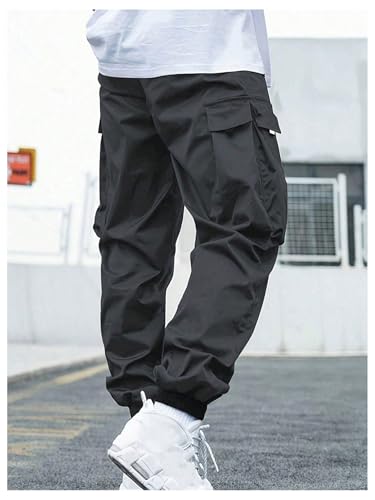 Boy's Cargo Pants Drawstring Waist Casual Long Pants Workout Sports Loose Jogger Pants with Pocket Grey 14 Years2