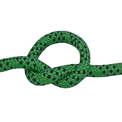 YUZENET Braided Polyester Arborist Rigging Rope (3/8" X 100') Strong Pulling Rope for Climbing Sailing Gardening Swings,Green/Black