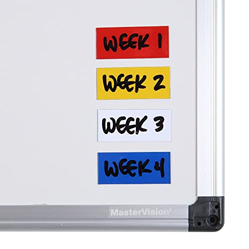 Mastervision Dry Erase Magnetic Tape Strips, 0.88 X 2, Red, 25/Pack #TOP5