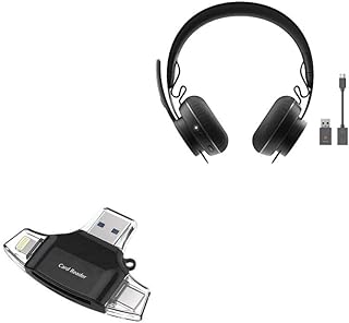 BoxWave Smart Gadget Compatible with Logitech Zone 900 Headset - AllReader SD Card Reader, microSD Card Reader SD Compact USB - Jet Black