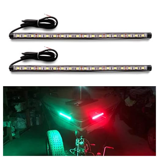 Botepon Navigation Lights for Boats led, Adhesive Install Red and Green Bow and Deck Lights for Night Fishing, IP67 Waterproot for for Pontoon, Bass, Dinghy, Kayak Jon Boat