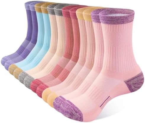 BUDERMMY Socken Damen 35-38 39-42 Wandersocken Damen Baumwolle Sportsocken für Damen Socken Atmungsaktiv Hochleistung Gepolsterte Laufsocken