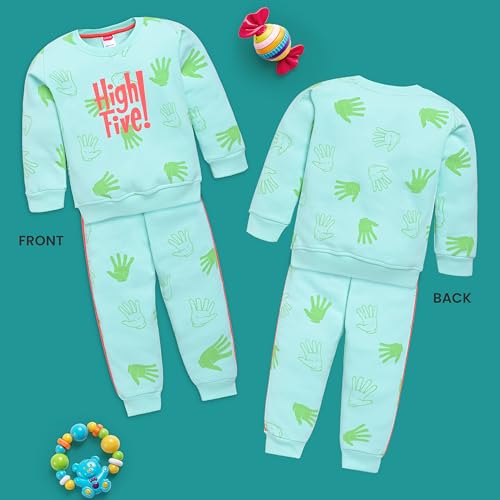 Image of LuvLap Baby Boys Full Sleeve Sweatshirt & Pyjama Set Pack of 1