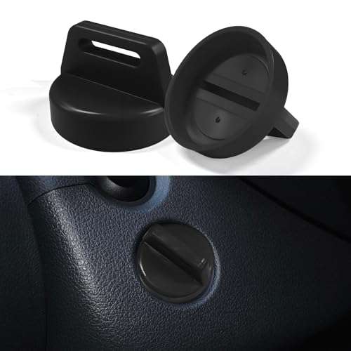 HQRNYP 2PCS Ignition Key Cover, Key Cap Cover, Car Ignition Switch Dust Caps Compatible with Polaris Ranger, Trail Boss, Magnum, Xpress, Sport, Ranger, Sportsman, Replace OEM5433534, 5431964 (Black)