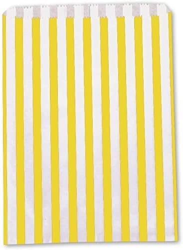 5" x 7" Mixed Assorted Colours Candy Striped Sweet Paper Bags | Pack of 100 | Wedding Buffet Favour Cake Gift Pick n Mix Shop