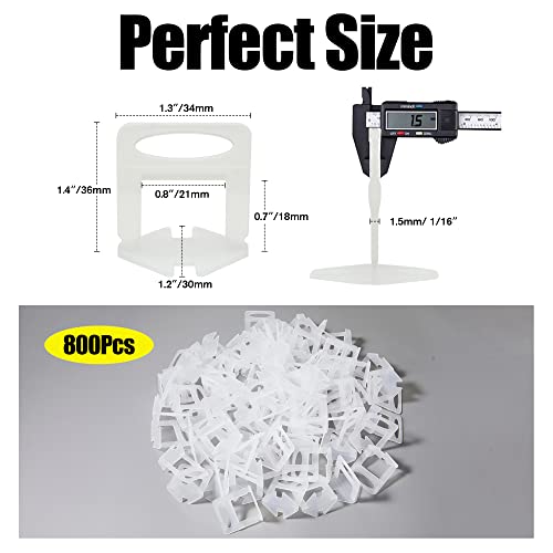 1/16" Tile Leveling System With Floor Tile Plier And Rubber Mallet - 800Pcs Leveling Spacer Clips And 200Pcs Reusable Wedges, Tile Tools Kit For Professional Ceramic Tiles And Stone Installation #TOP2