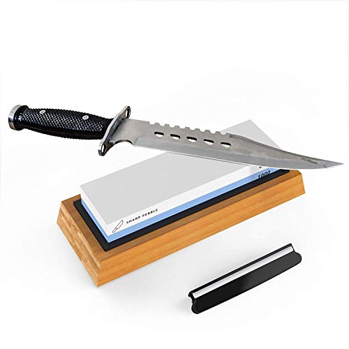 Sharp Pebble Premium Whetstone Knife Sharpening Stone 2 Side Grit 1000/6000 Waterstone- Whetstone Knife Sharpener- NonSlip Bamboo Base & Angle Guide - Image 9