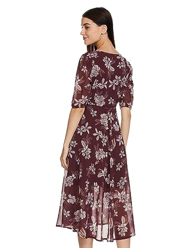 Image of Amazon Brand - Eden & Ivy Women's Georgette Fit & Flare One Piece Midi Length Dress (with Lining)