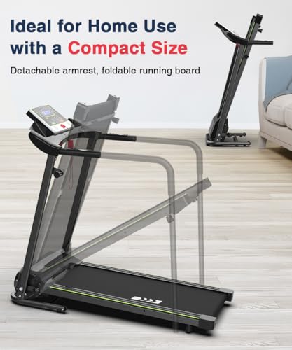 Redliro Walking Treadmill with Long Handrail for Balance, Recovery Fitness Exercise Machine Foldable for Home use with Holder for Phone & Cup,LCD Display, 300 lbs Capacity - Image 6