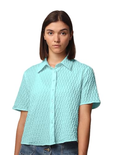 Image of Zilcon Women's Half Sleeve Button Down Women Shirts | Western Tops for Women Stylish | White Shirt for Woman