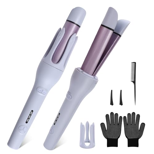 AraSyleon Automatic Hair Curler, Self-Rotating Curling Iron, Safe Timer for Hair Protection, 50 Million Negative Ions, Dual-Use Curling Wand, Includes Comb, Pair of Gloves, Hair Clips