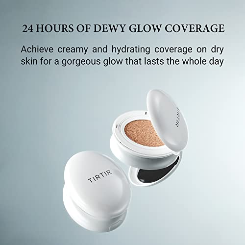 Tirtir My Glow Cream Cushion #21N Ivory 0.63Oz (18G) 24-Hours Long Lasting Dewy Glow Coverage Foundation Makeup - Refill Only #TOP1