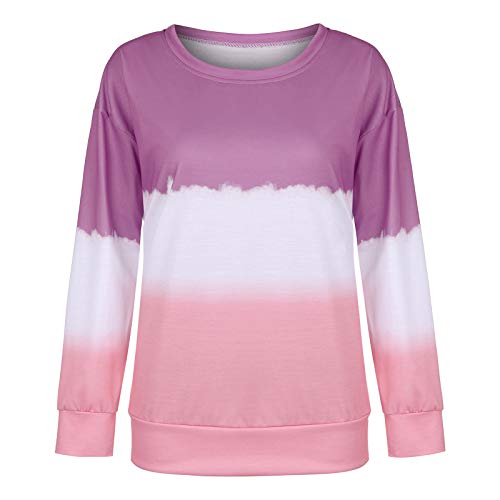 Blusa feminina casual elegante manga longa moletom feminino plus size tie-dye estampado pulôver grad