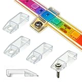 ATB- 100 Pack Outdoor Indoor LED Strip Light Mounting Bracket Fixing Clips, One Side Clips with 102 Pieces Screws, Ideal for 10mm and 12mm Width Silicone Tube IP67 Waterproof Strip, Clear