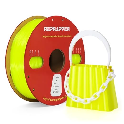 Reprapper Silk TPU Filament, 95A Shore Hardness, 1kg TPU 1.75mm, Elastic 3D Printer Filament, Flexible & Soft Filament for 3D Printer (± 0.03mm) 2.2lb, Yellow