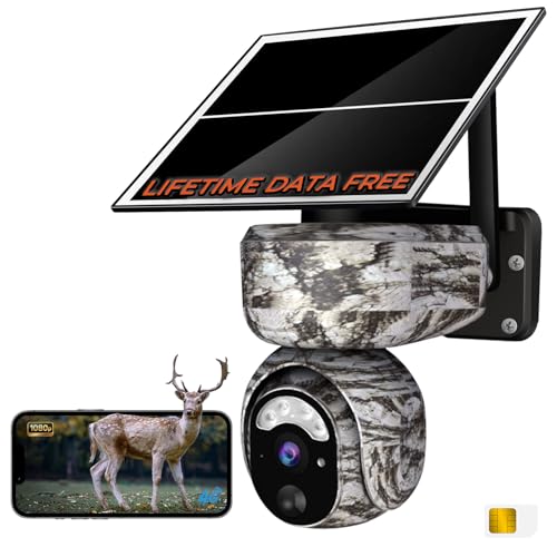 Zleo Cellular Trail Camera with Lifetime Unlimited Data, 4G LTE Solar Powered Game Cam with Lifetime Thumbnail Free, 0.5s Motion Trigger, Pan & Tilt, Dual Night Vision, Remote APP Control, IP65
